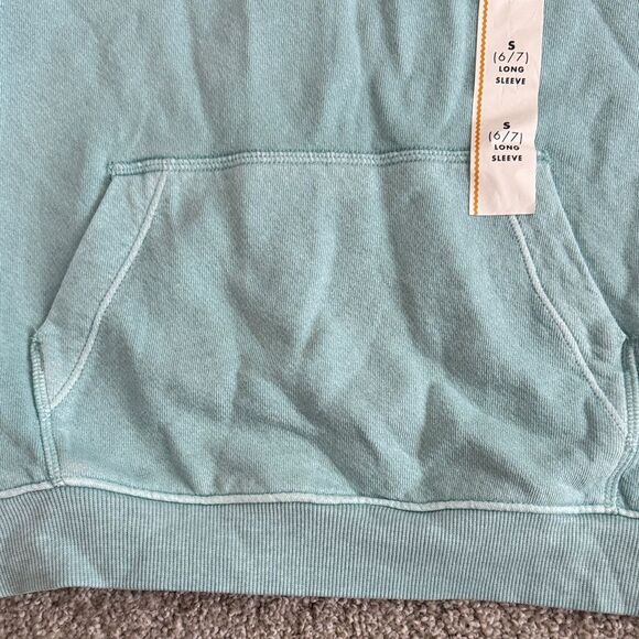 Kids teal washed Hoodie Cat & Jack Relaxed fit Girls S 6-7 - Picture 2 of 4